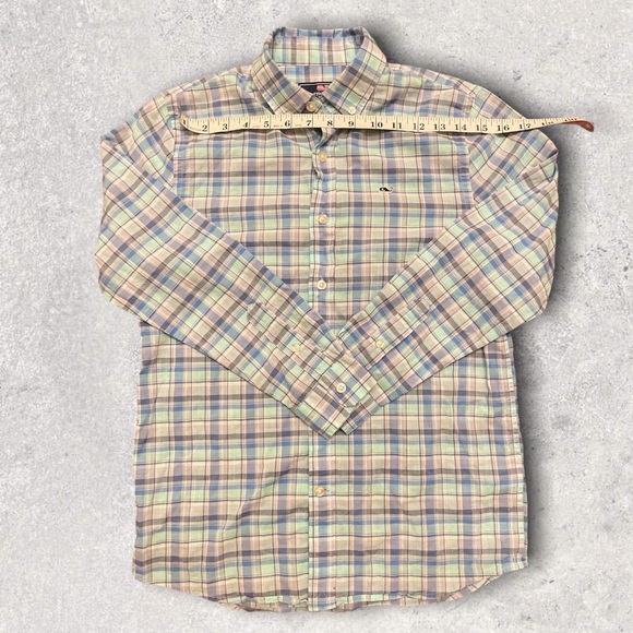 Boy’s Vineyard Vines Plaid Button Down, Medium - Picture 3 of 7